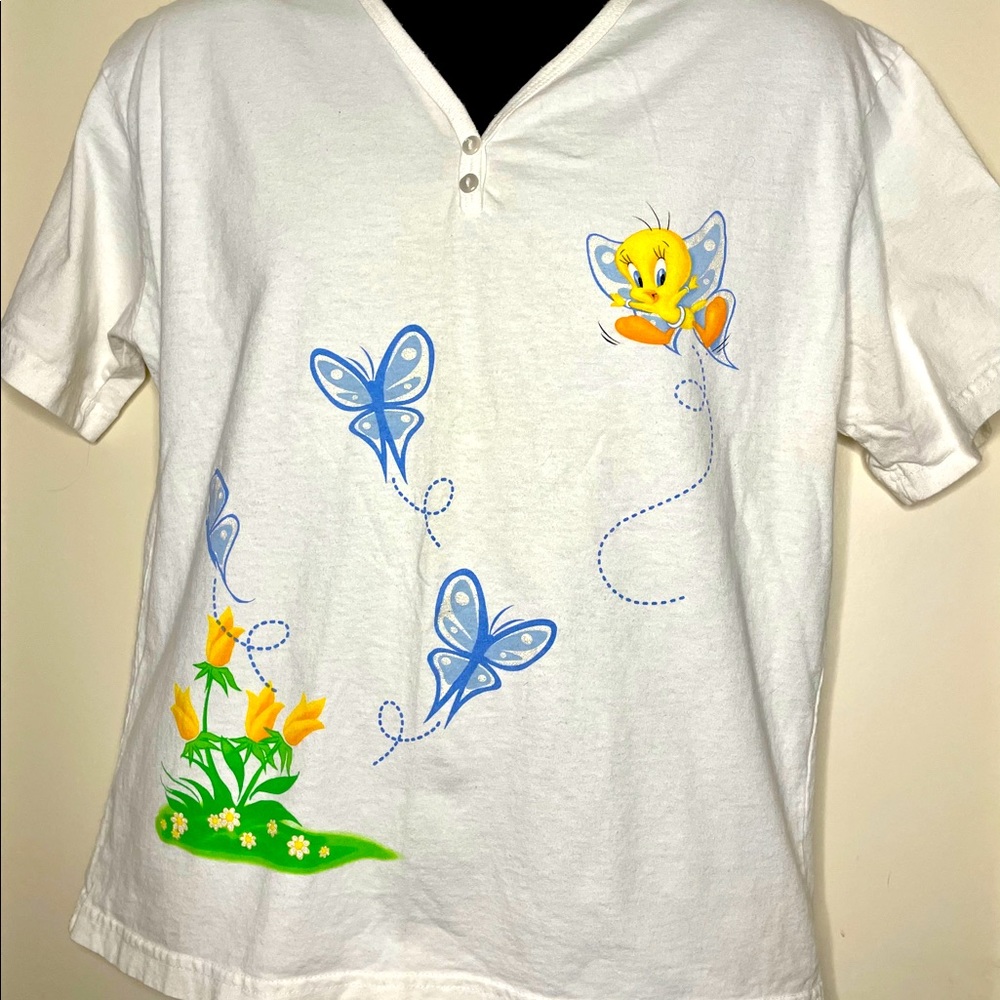 Looney Tunes floral white shirt